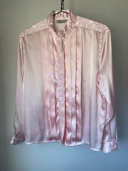 karen scott baby pink 80s tassel top