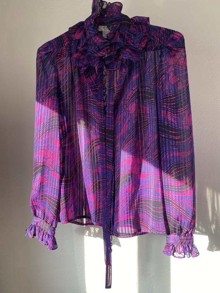 lá chine classic liquid purple blouse