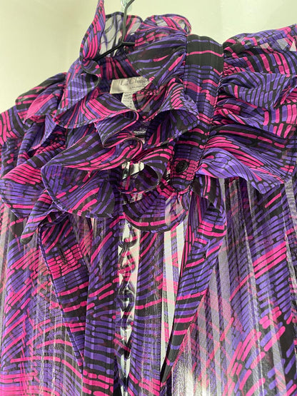 lá chine classic liquid purple blouse