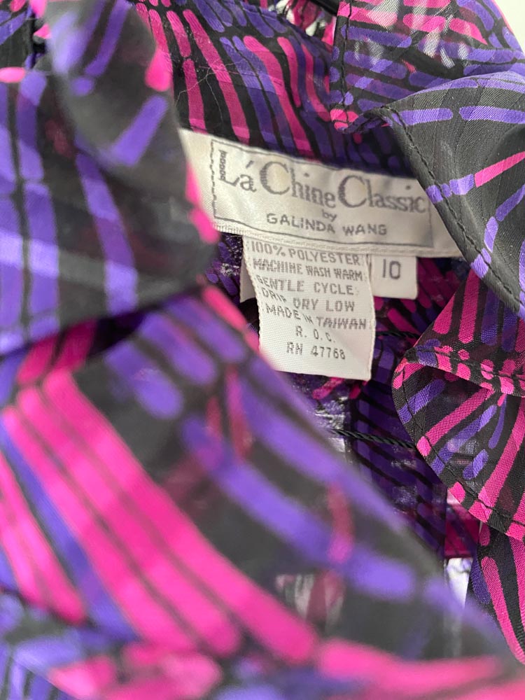 lá chine classic liquid purple blouse