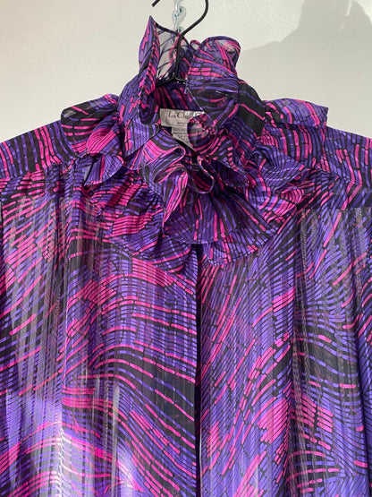 lá chine classic liquid purple blouse