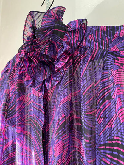 lá chine classic liquid purple blouse