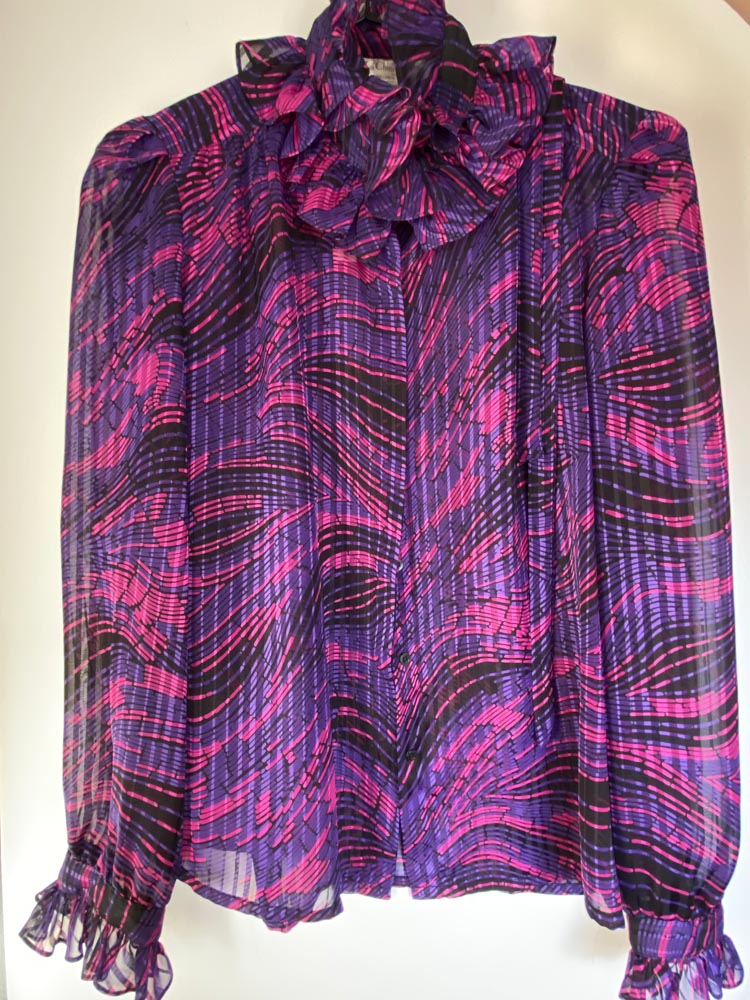 lá chine classic liquid purple blouse