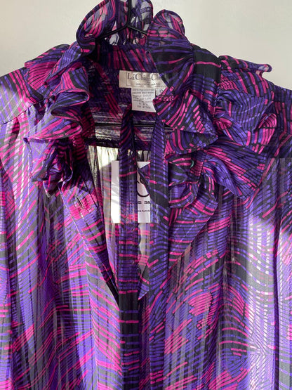 lá chine classic liquid purple blouse