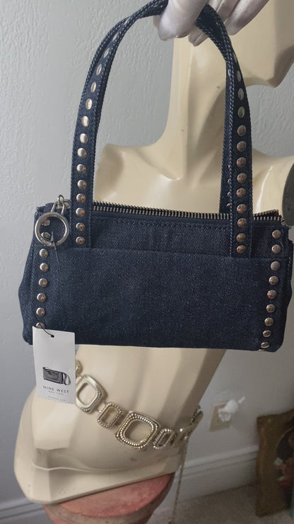 nine west jean silver studs mini bag NWT